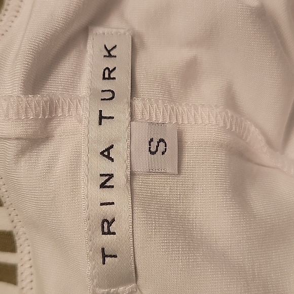 Trina Turk Zinnia Style Cream and Olive Green Striped Dress Size S, NWOT. - Picture 5 of 5